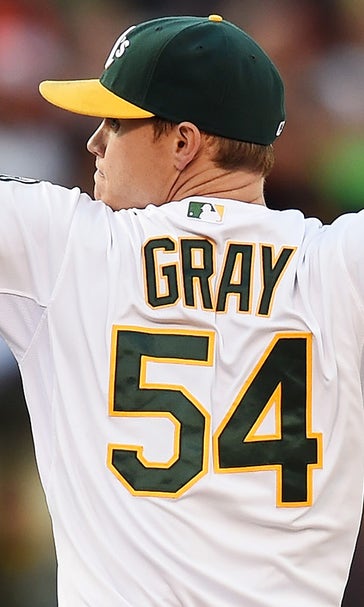 Gray, scorching A's down Giants for sixth straight win